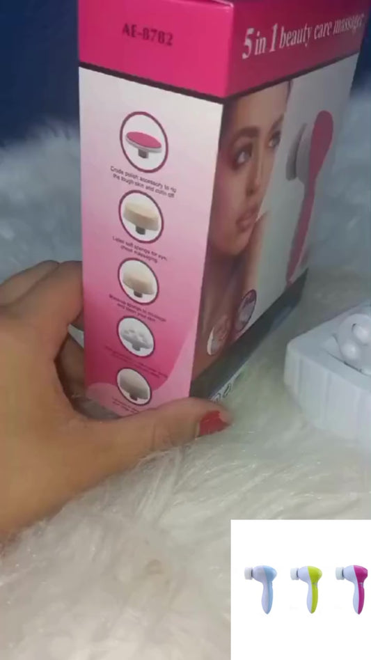 Escova Elétrica 5 em 1 Limpeza Facial Massageadora Esfoliação