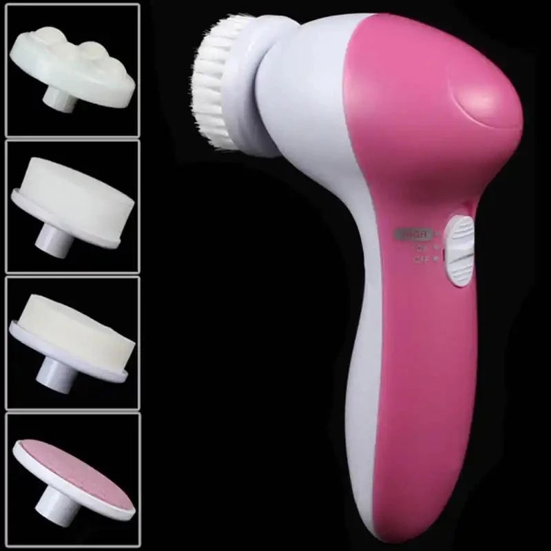 Escova Elétrica 5 em 1 Limpeza Facial Massageadora Esfoliação